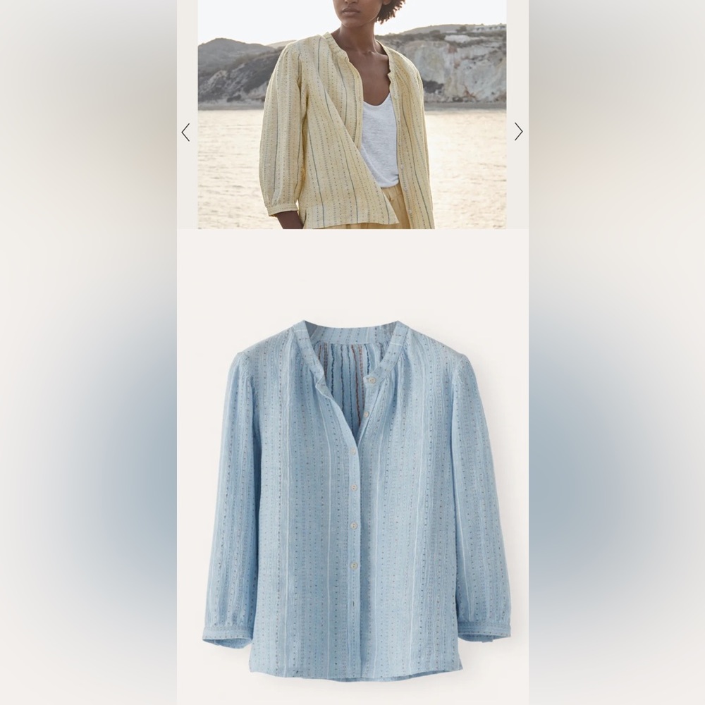 Poetry linen/cotton button down blouse, size 8,
